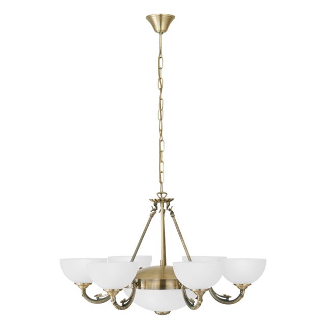 Loops Pendant Light Colour Bronzed Shade White Satin Glass Bulb E14 E27 6x40W 2x60W - image 1