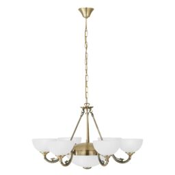 Loops Pendant Light Colour Bronzed Shade White Satin Glass Bulb E14 E27 6x40W 2x60W