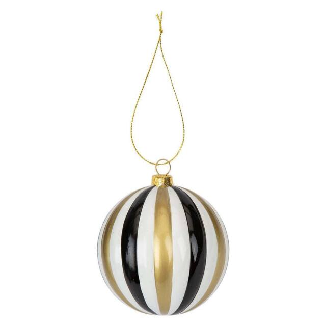 VFM e-Store Christmas Hanging Ball Decoration 11cm x 10cm Gold X 1 - Size: 11 cm x 10 cm - image 1