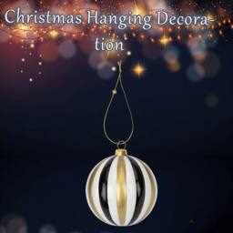 VFM e-Store Christmas Hanging Ball Decoration 11cm x 10cm Gold X 1 - Size: 11 cm x 10 cm - thumbnail 3