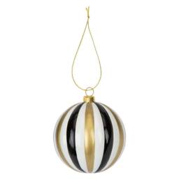 VFM e-Store Christmas Hanging Ball Decoration 11cm x 10cm Gold X 1 - Size: 11 cm x 10 cm