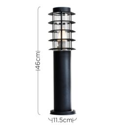 ValueLights Wharf Pack of 4 Black Stainless Steel Outdoor 450mm Ground Post Bollard Lights with LED Bulbs - thumbnail 6