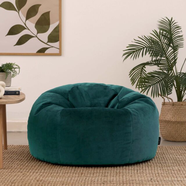 icon Kingston Classic Velvet Bean Bag Chair Ochre Yellow Bean Bags in Teal - image 1