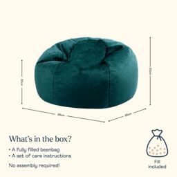 icon Kingston Classic Velvet Bean Bag Chair Ochre Yellow Bean Bags in Teal - thumbnail 6