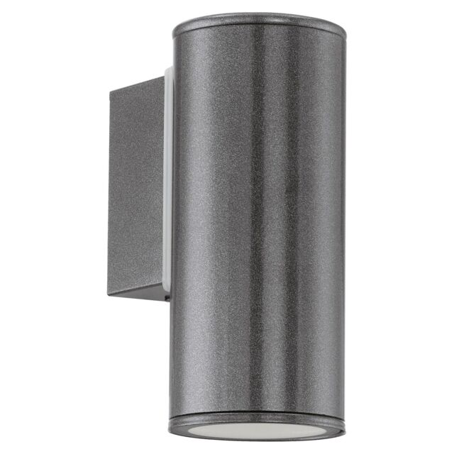 Loops IP44 Outdoor Wall Light Anthracite Zinc Plated Steel 1 x 3W GU10 Bulb in Metallics - image 1