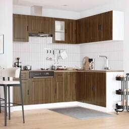 Berkfield Home 11 Piece Kitchen Cabinet Set Porto Brown Oak Engineered Wood - thumbnail 3