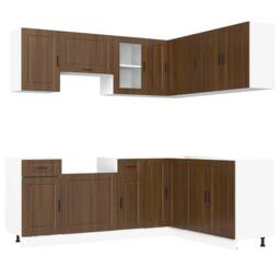 Berkfield Home 11 Piece Kitchen Cabinet Set Porto Brown Oak Engineered Wood - thumbnail 2