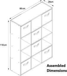 SPOT ON DEALZ 12 Cube Storage Unit Wooden Bookcase Display Shelf Storage Cabinet in White - thumbnail 3