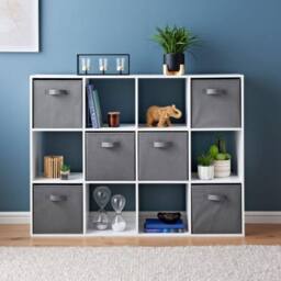 SPOT ON DEALZ 12 Cube Storage Unit Wooden Bookcase Display Shelf Storage Cabinet in White - thumbnail 1