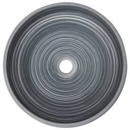 Berkfield Home Countertop Basin Grey Round Œ¶41x14 cm Ceramic - Size: 41x14 cm - thumbnail 4