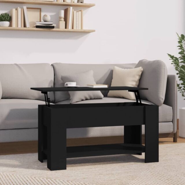 Berkfield Home Coffee Table Black 101x49x52 cm Engineered Wood - Size: 101 x 49 x 52 cm - image 1