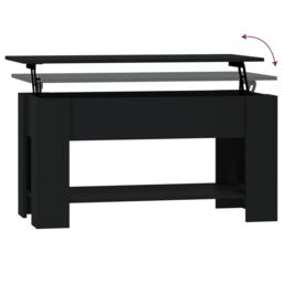 Berkfield Home Coffee Table Black 101x49x52 cm Engineered Wood - Size: 101 x 49 x 52 cm - thumbnail 6