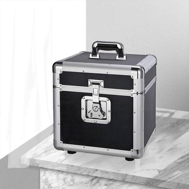 "Havendro 12"" Vinyl Record Storage Box Flight Carry Case Holds 100 in Black" - image 1