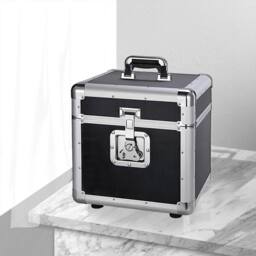 "Havendro 12"" Vinyl Record Storage Box Flight Carry Case Holds 100 in Black"