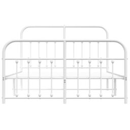 Berkfield Home Metal Bed Frame with Headboard & Footboard White 150x200 cm King Size - thumbnail 6