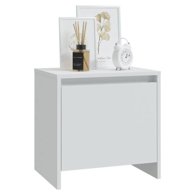 Berkfield Home Elegant Bedside Cabinet White 45x34x44.5 cm Engineered Wood - image 1