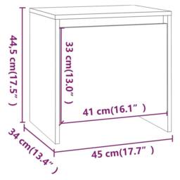 Berkfield Home Elegant Bedside Cabinet White 45x34x44.5 cm Engineered Wood - thumbnail 8