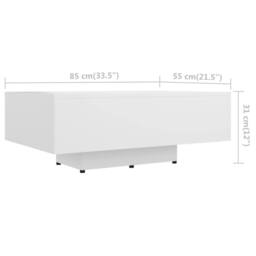 Berkfield Home Modern Coffee Table White 85x55x31 cm Engineered Wood - Size: 85 x 55 x 31 cm - thumbnail 6