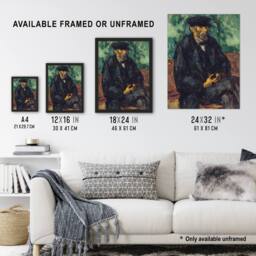 Artery8 The Gardener Vallier Portrait Painting Cezanne Framed Wall Art Print - Size: A4 - thumbnail 3