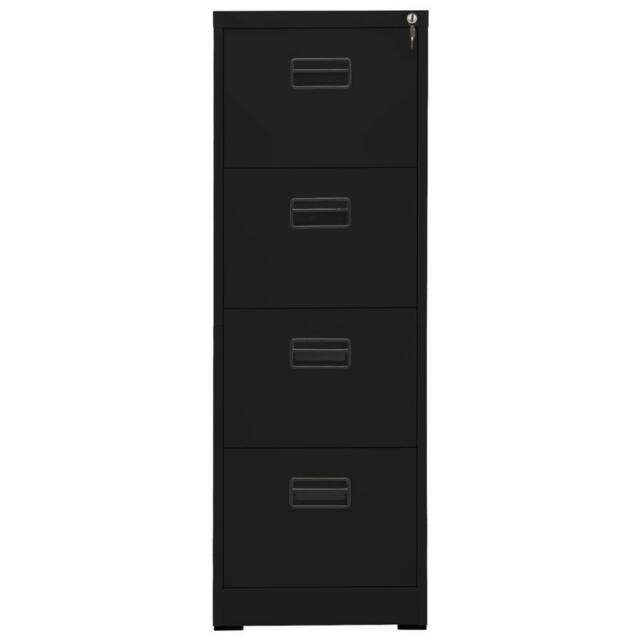 Berkfield Home Filing Cabinet Black 46x62x133 cm Steel - Size: 46 x 62 x 133 cm - image 1