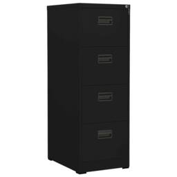 Berkfield Home Filing Cabinet Black 46x62x133 cm Steel - Size: 46 x 62 x 133 cm - thumbnail 2