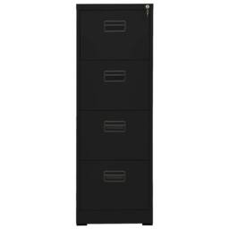 Berkfield Home Filing Cabinet Black 46x62x133 cm Steel - Size: 46 x 62 x 133 cm - thumbnail 1