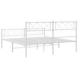 Berkfield Home Metal Bed Frame with Headboard & Footboard White 140x190 cm - thumbnail 7