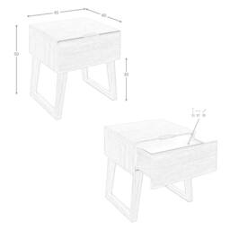 Angel Cerda Walnut Bedside Table 1 Drawer, Soft-Close, 45x40x50 in Brown - thumbnail 7