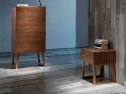 Angel Cerda Walnut Bedside Table 1 Drawer, Soft-Close, 45x40x50 in Brown - thumbnail 6