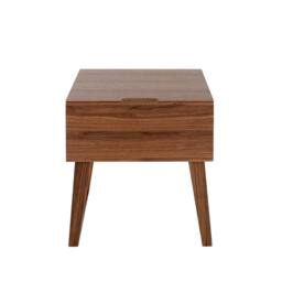 Angel Cerda Walnut Bedside Table 1 Drawer, Soft-Close, 45x40x50 in Brown - thumbnail 2