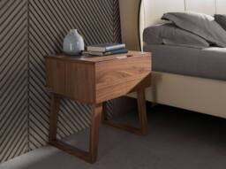 Angel Cerda Walnut Bedside Table 1 Drawer, Soft-Close, 45x40x50 in Brown - thumbnail 3