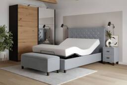 PARADISE BEDS LTD Sleep Balance Electric Adjustable Bed Set in Grey - Size: King