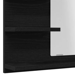 Berkfield Home Bathroom Mirror Black Oak 60x10.5x45 cm Engineered Wood - thumbnail 9