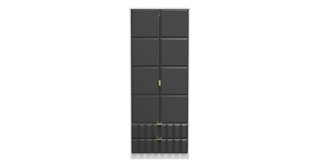 Ready Assembled 2 U Metro 2 Door 2 Drawer Wardrobe (Ready Assembled) in Dark Grey - image 1