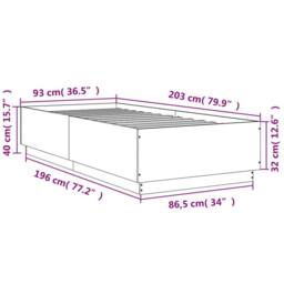 Berkfield Home Bed Frame without Mattress White 90x200 cm - thumbnail 9