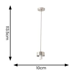 ValueLights Brianna Brushed Chrome or Gold Cap Adjustable Pendant Ceiling Light in Silver - thumbnail 5