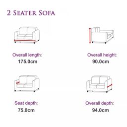 SquareBoxx Arlo Corded Fabric Sofa with Leather-Effect Arms 2 Seater in Grey - thumbnail 3