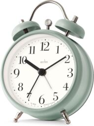 Acctim Shefford Compact Analogue Faux Bell Alarm Clock in Pale Green - thumbnail 2