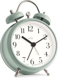 Acctim Shefford Compact Analogue Faux Bell Alarm Clock in Pale Green - thumbnail 3