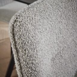 Home Source Dining Set 140cm Table 4 Boucle Beige Chairs Home Kitchen Metal Legs in Dark Grey - thumbnail 3