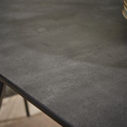 Home Source Dining Set 140cm Table 4 Boucle Beige Chairs Home Kitchen Metal Legs in Dark Grey - thumbnail 8