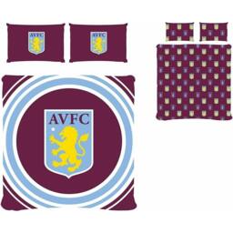 Aston Villa FC Pulse Reversible Duvet Cover Set in Burgundy - Size: Single - thumbnail 2