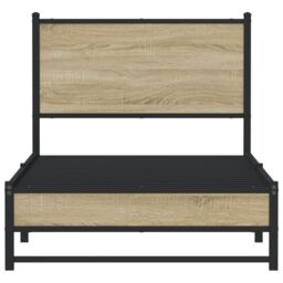 Berkfield Home Metal Bed Frame without Mattress Sonoma Oak 90x190 cm Single in Brown - thumbnail 5