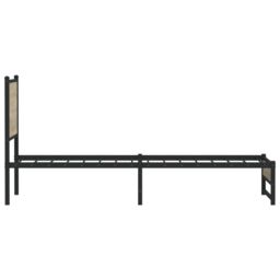 Berkfield Home Metal Bed Frame without Mattress Sonoma Oak 90x190 cm Single in Brown - thumbnail 6