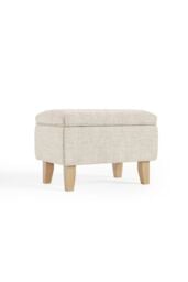 Living and Home Upholstered Storage Ottoman Footstool in Beige - thumbnail 4