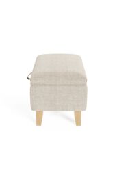 Living and Home Upholstered Storage Ottoman Footstool in Beige - thumbnail 3