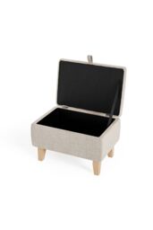 Living and Home Upholstered Storage Ottoman Footstool in Beige - thumbnail 5