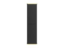 Vente-unique Fluted Wall-Hung Bathroom Tall Unit With Gold Trim - Black - H140 Cm - thumbnail 2