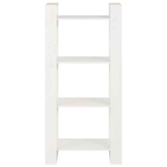 Berkfield Home Beautiful Book Cabinet/Room Divider White 60x35x125 cm Solid Wood - Size: 60 x 35 x 125 cm - image 1
