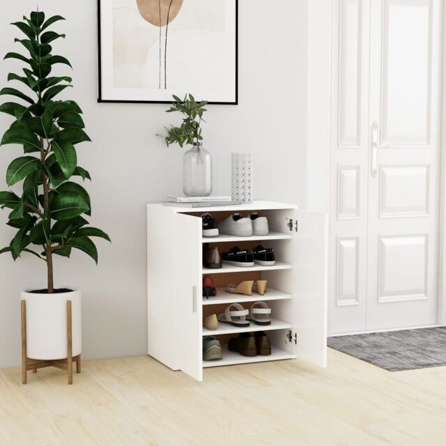 Berkfield Home Shoe Cabinet White 60x35x70 cm Engineered Wood - Size: 60 x 35 x 70 cm - image 1